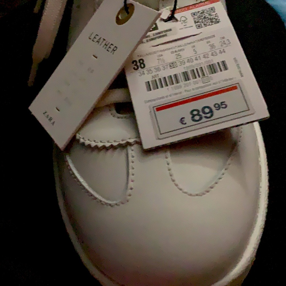 BNWT- Zara white leather platform shoes - Picture 7 of 7